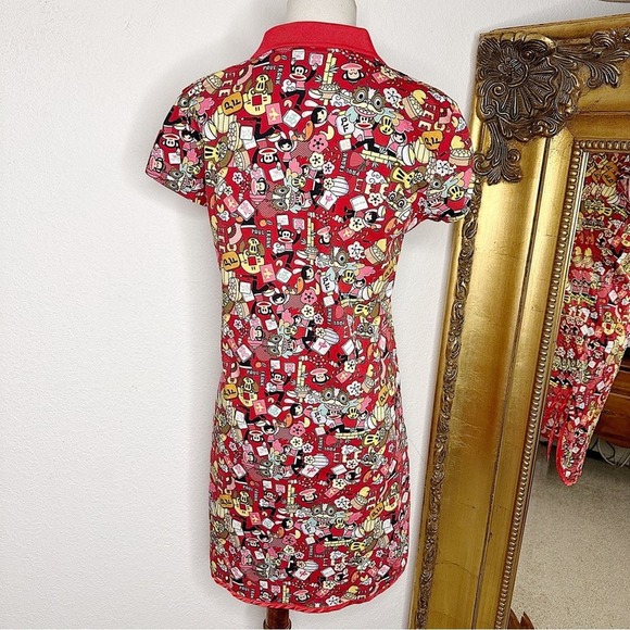 Paul Frank Asian Inspired Short Sleeve Polo Mini Dress with Side Slits Size M - Picture 4 of 7